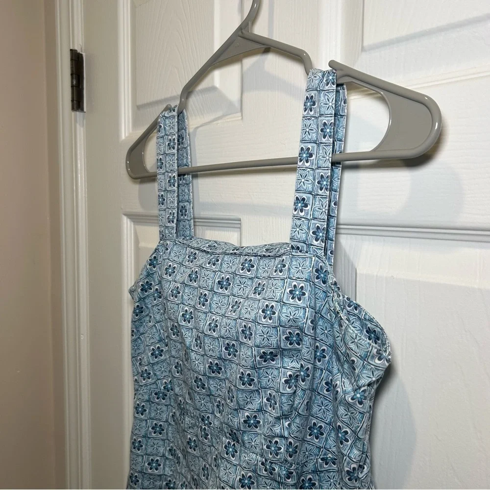 Liz Claiborne Light Blue Geometric Denim Dress - Picture 3 of 7